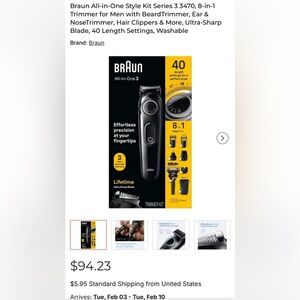 NIB Braun All-in-One Series 3 Trimmer Kit